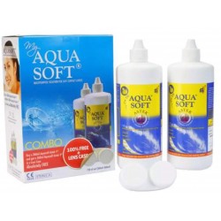 Aquasoft Multipurpose Solution For Soft Contact Lenses Combo Pack (360ml+360ml)