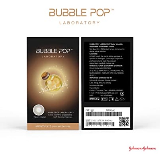 Johnson & Johnson Bubble Pop Neon Hazel Color Contact Lens - 2 Lens Pack