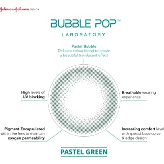 Johnson & Johnson Bubble Pop Neon Blue Color Contact Lens - 2 Lens Pack