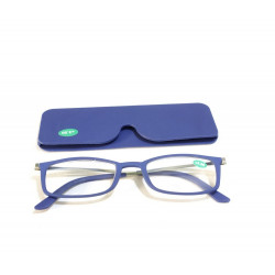 Slim Reading Glasses Blue Light Blocking Thin Reader for Women Men Lightweight Portable Eyeglasses (Blue:+1.00) 